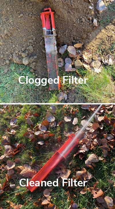 Clogged filter next to clean filter. Simple solution saved money.